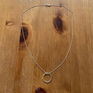 18 inch 925 Stamped Sterling Silver Necklace with Circle Pendant